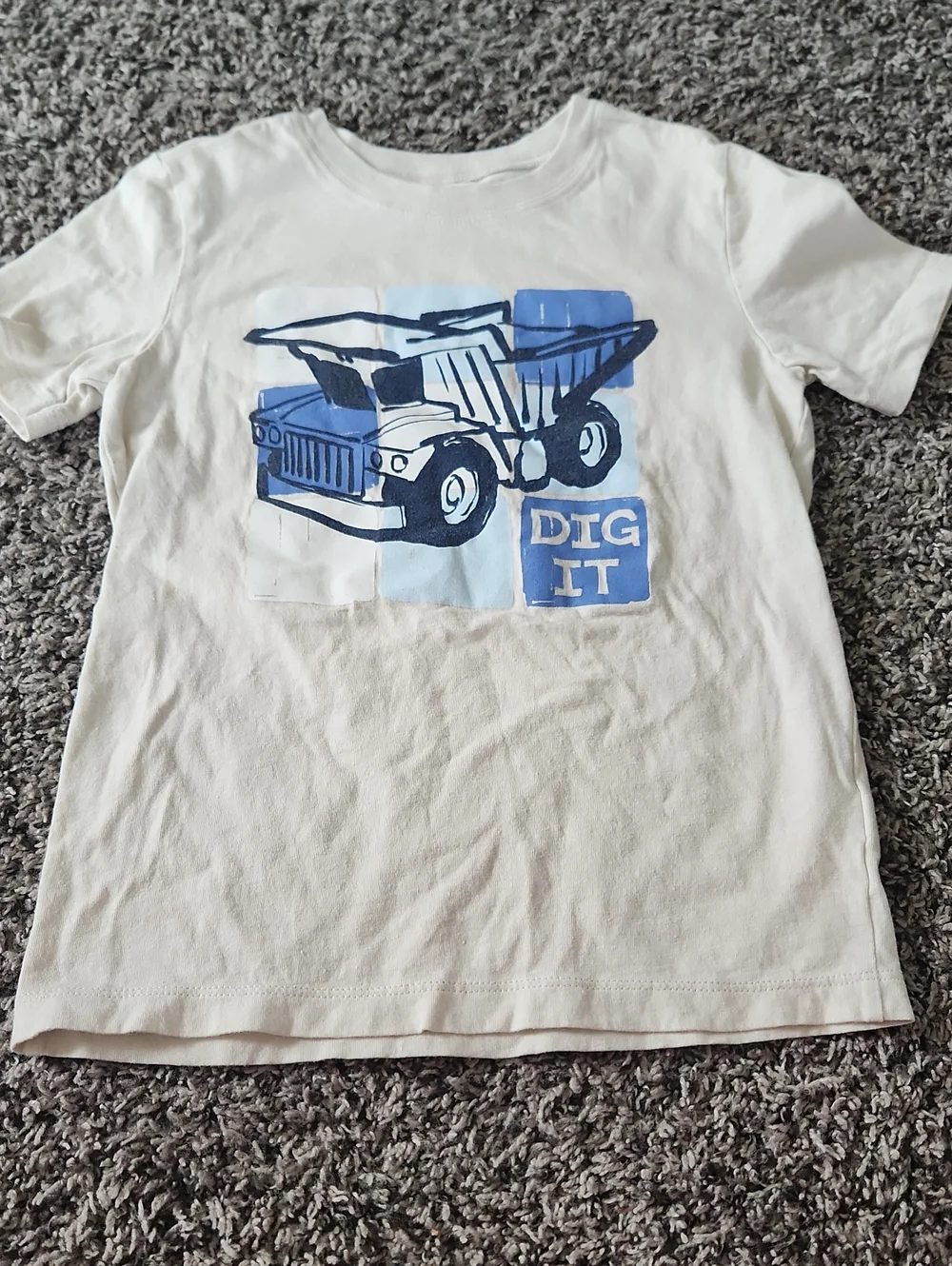 Carter's White Tee with Light Blue Interior Label Print